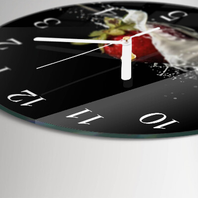 Glas wanduhr Erdbeere