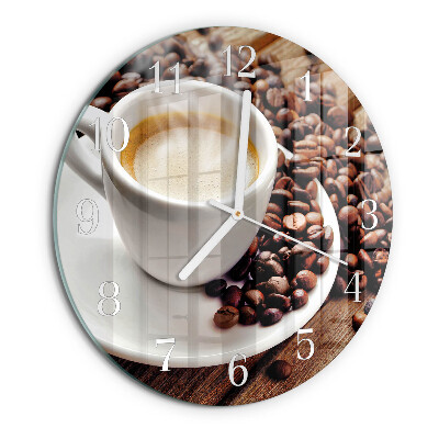 Glas wanduhr Tasse Kaffee
