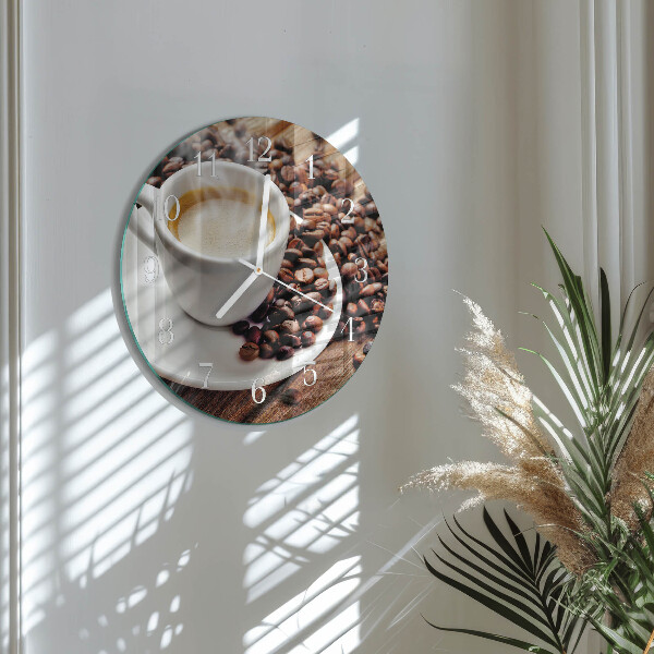 Glas wanduhr Tasse Kaffee