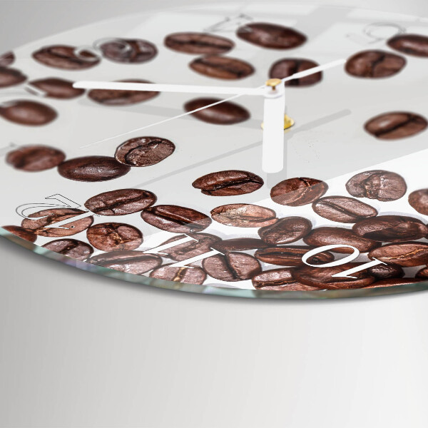 Glas wanduhr Kaffeebohnen