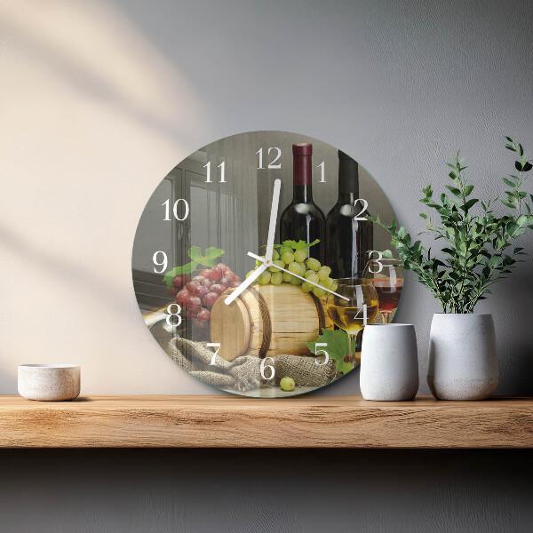 Glas wanduhr Trauben für Wein