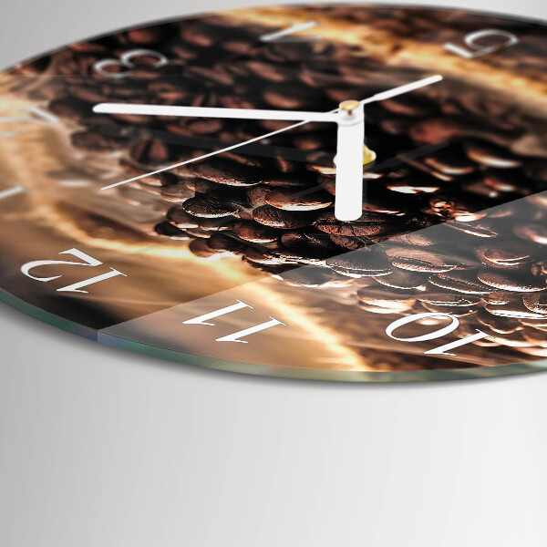 Glas wanduhr Kaffeebohnen