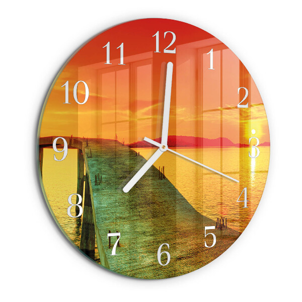 Glas wanduhr Brücke