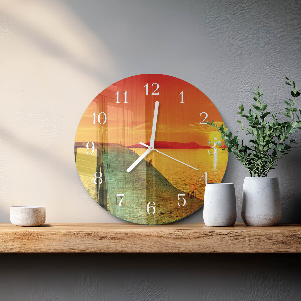 Glas wanduhr Brücke