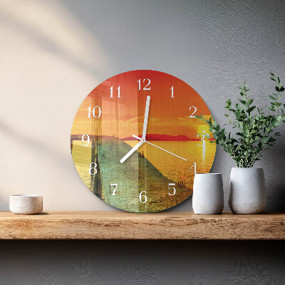 Glas wanduhr Brücke