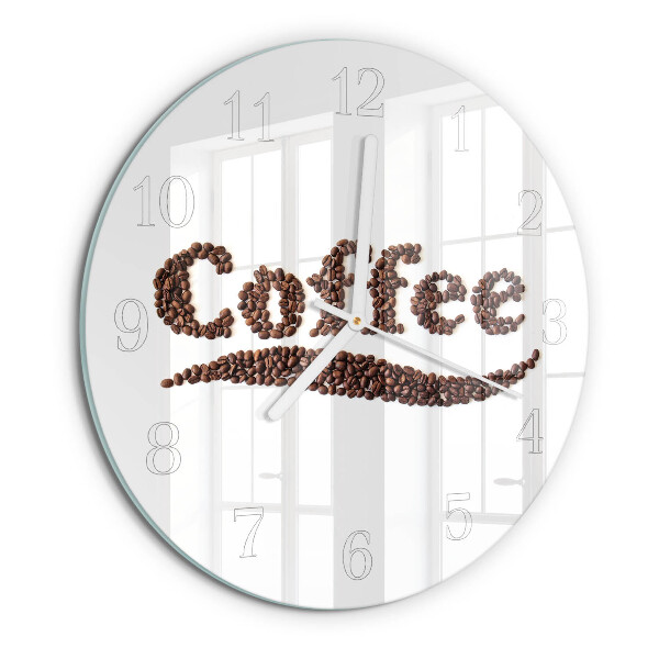Glas wanduhr Kaffee 
