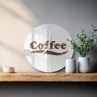 Glas wanduhr Kaffee 