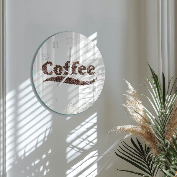 Glas wanduhr Kaffee 