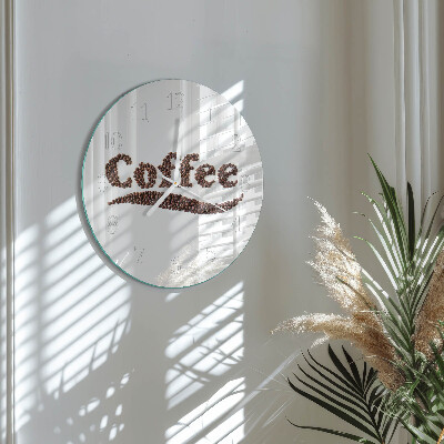 Glas wanduhr Kaffee 