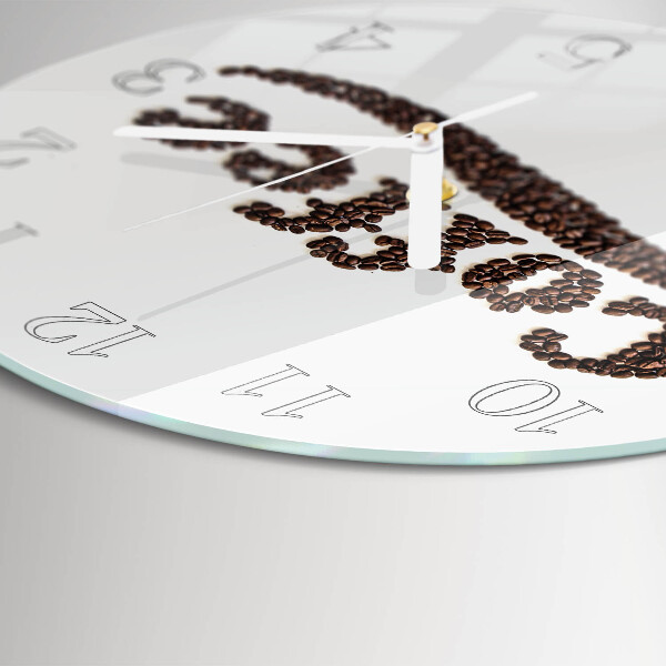 Glas wanduhr Kaffee 