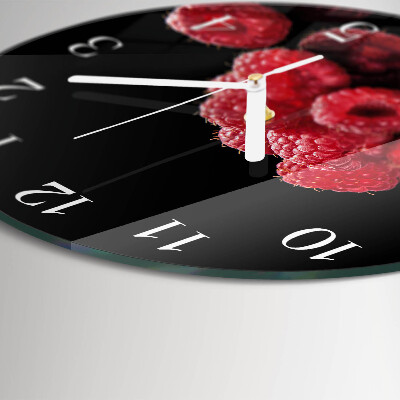 Glas wanduhr Himbeeren