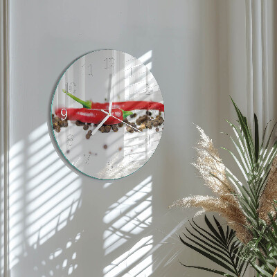 Glas wanduhr Pfefferkörner