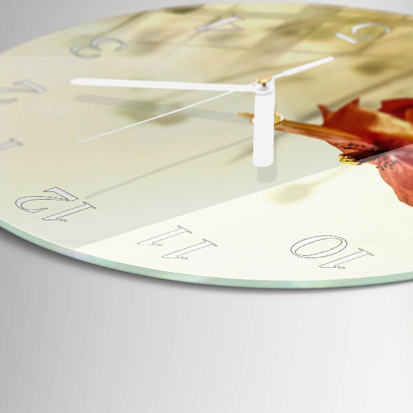 Glas wanduhr Mohn