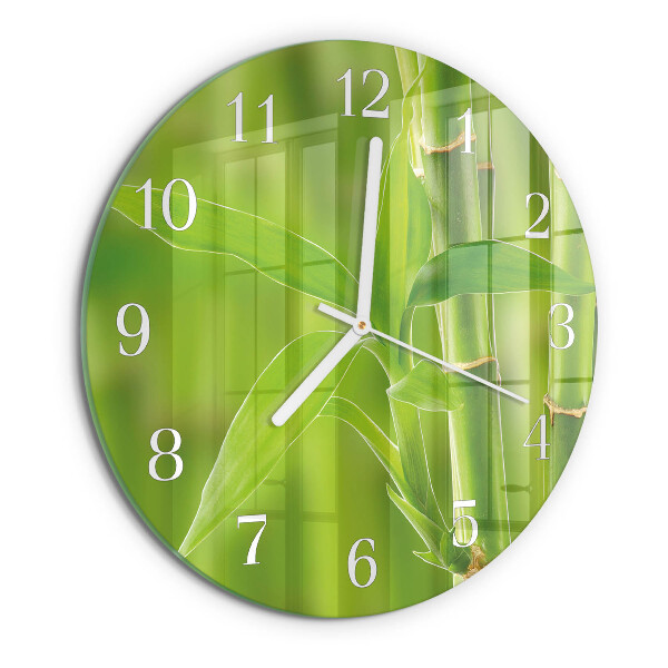 Glas wanduhr Bambuspflanze