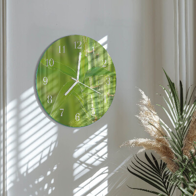 Glas wanduhr Bambuspflanze