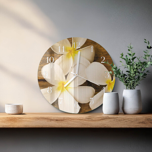Glas wanduhr Blumen