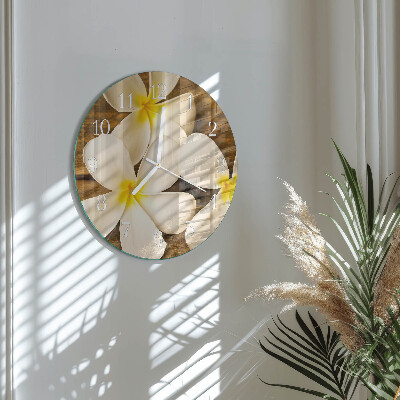 Glas wanduhr Blumen
