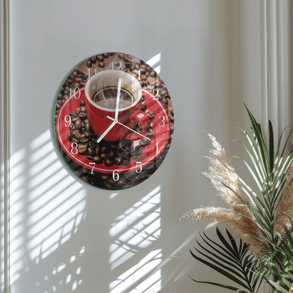 Glas wanduhr Tasse Kaffee