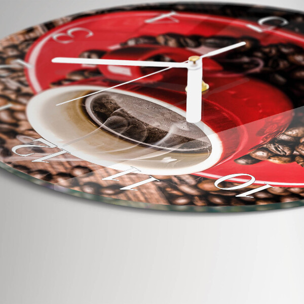 Glas wanduhr Tasse Kaffee