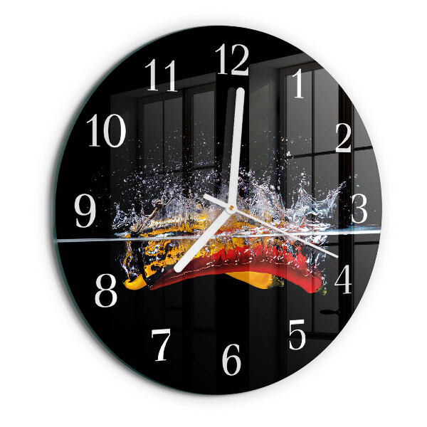 Glas wanduhr Chilischoten