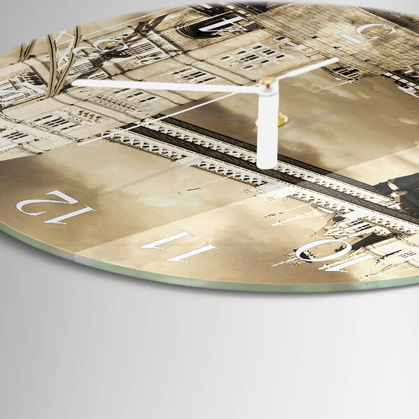 Glas wanduhr London Bridge Sepia