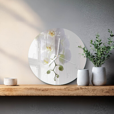 Glas wanduhr Orchidee
