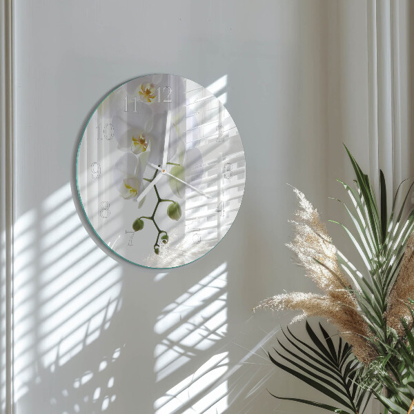 Glas wanduhr Orchidee
