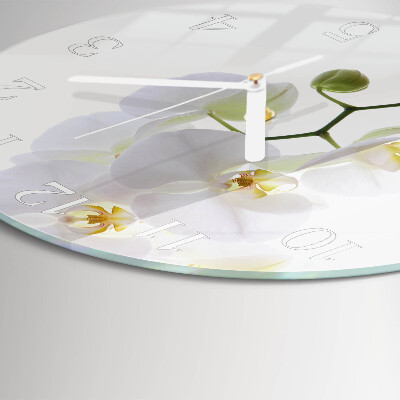Glas wanduhr Orchidee