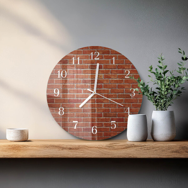 Glas wanduhr Ziegelmauer