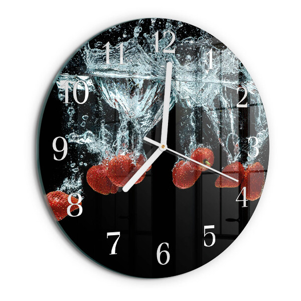 Glas wanduhr Erdbeeren