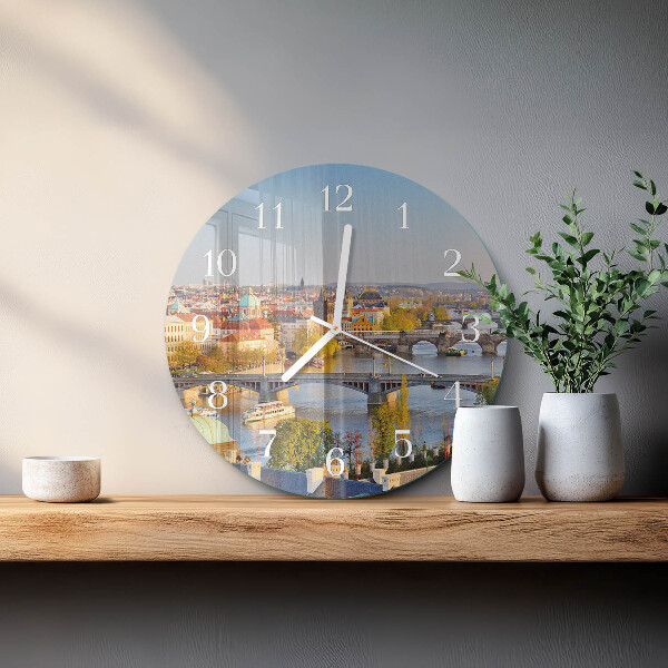 Glas wanduhr Stadt Prag