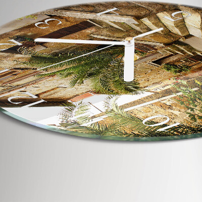 Glas wanduhr Avenue Palms