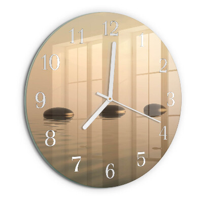 Glas wanduhr Steine Wasser