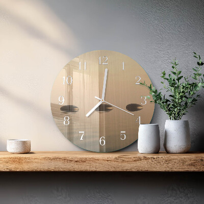 Glas wanduhr Steine Wasser
