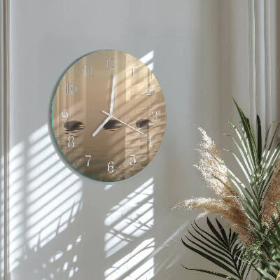 Glas wanduhr Steine Wasser