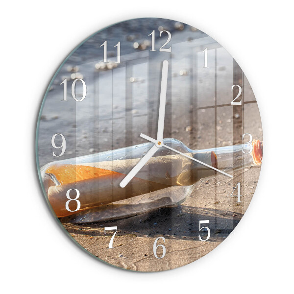 Glas wanduhr Flaschenbrief