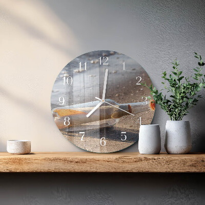 Glas wanduhr Flaschenbrief
