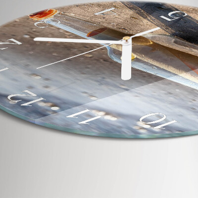 Glas wanduhr Flaschenbrief