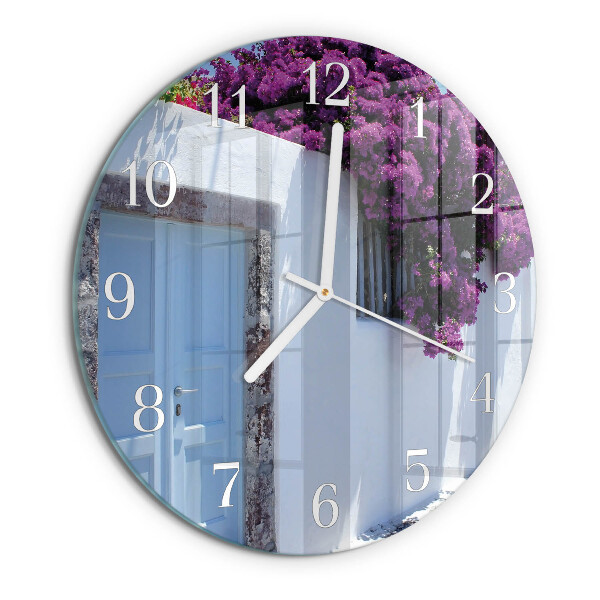 Glas wanduhr Blumen für Zuhause