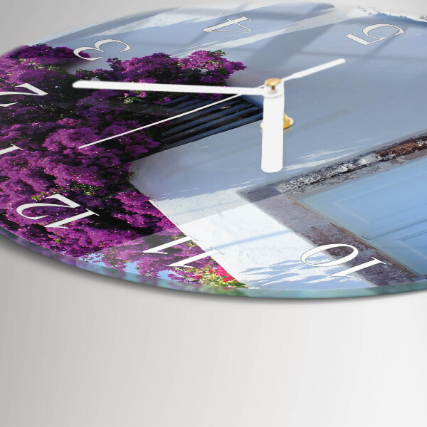 Glas wanduhr Blumen für Zuhause