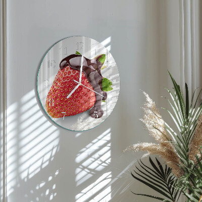 Glas wanduhr Erdbeer-Schokolade