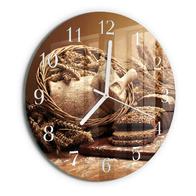 Glas wanduhr Brot