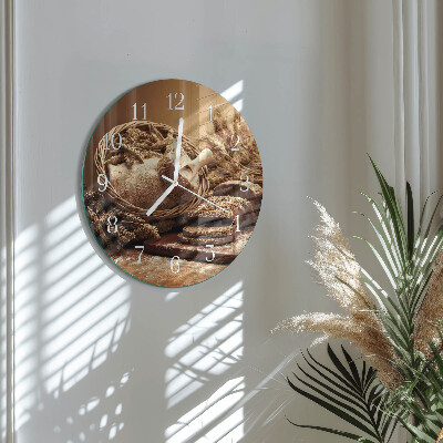 Glas wanduhr Brot