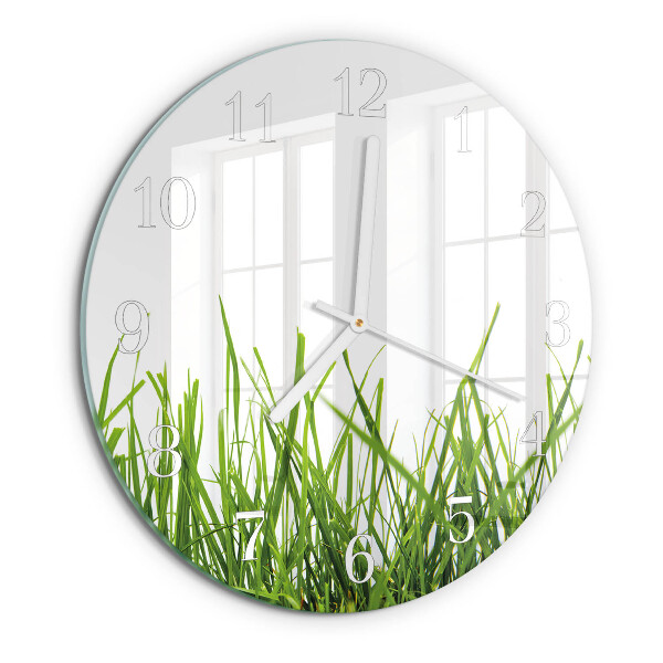 Glas wanduhr Gras