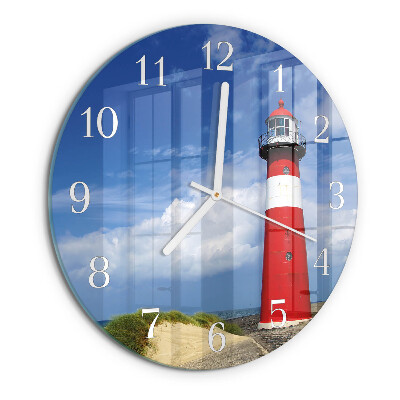 Glas wanduhr Leuchtturm