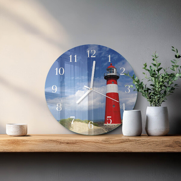 Glas wanduhr Leuchtturm