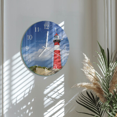 Glas wanduhr Leuchtturm
