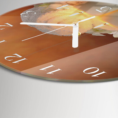 Glas wanduhr Spa-Kerzen