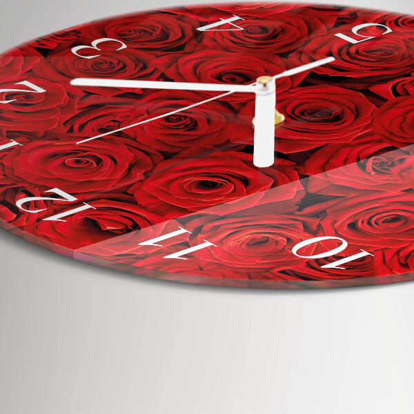 Glas wanduhr Rosen