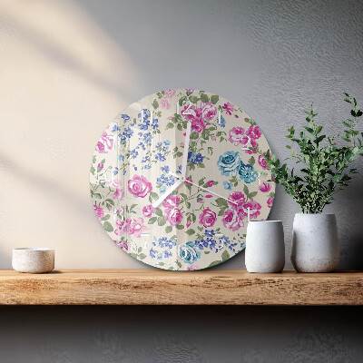 Glas wanduhr Rosen